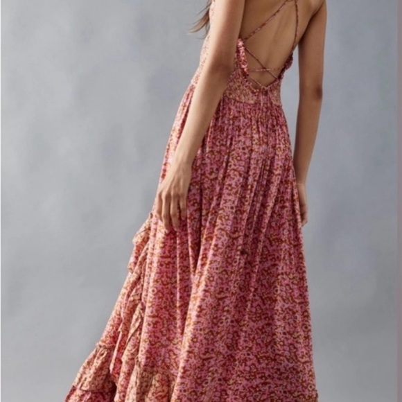 Free People One I Love Dress XS NWT Caramel Combo Floral Boho - Picture 2 of 6
